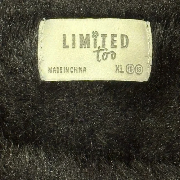 Limited Too Black Fuzzy eyelash knit Sweater. Size XL - Picture 2 of 6